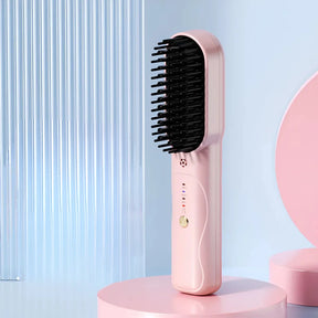 Escova Alisadora BellaGlam Sem Fio 5 em 1: Alisa, Modela, Sela, Anti-Frizz