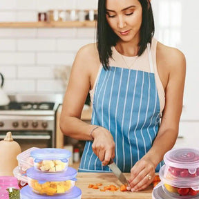 Kit 6 Tampas de Silicone Flexível Reutilizáveis Universal para Alimentos Frescos Tigelas Potes Panelas