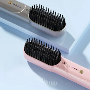 Escova Alisadora BellaGlam Sem Fio 5 em 1: Alisa, Modela, Sela, Anti-Frizz