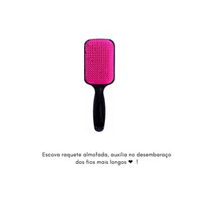 Kit Cabelo Completo: Escovas Mágica, Polvo, Raquete, Touca de Cetim