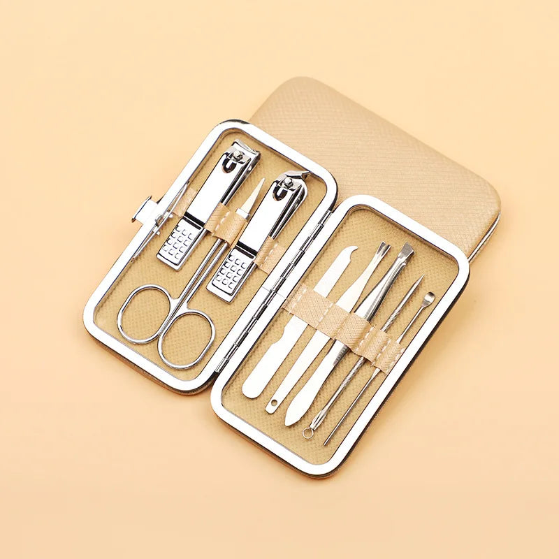 Kit Manicure Completo 8 Itens Essenciais Unhas Perfeitas Brilhantes Portátil Durável