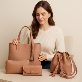 Kit 4 Bolsas Femininas Chérie: Elegância, Versatilidade e Sofisticação para Cada Ocasião