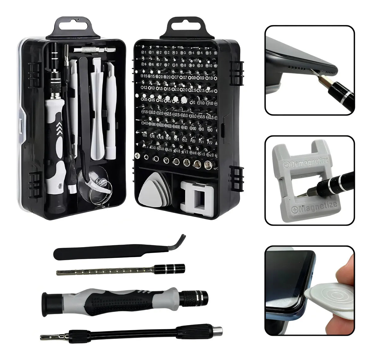 Conjunto Profissional Ferramentas Reparo Multiuso -115 Em 1