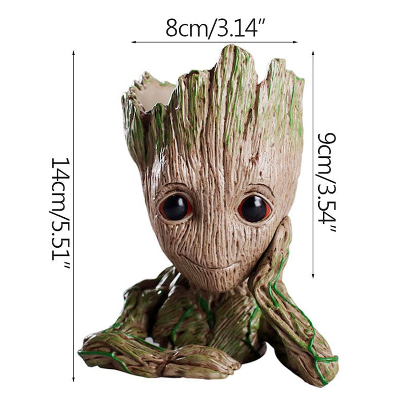 Vaso Decorativo Baby Groot Multifuncional para Suculentas Cactos Porta-Trecos Fofo