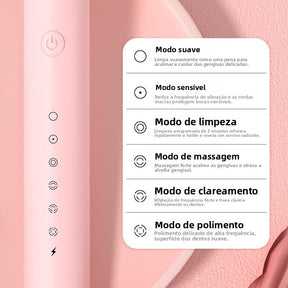Escova Dental Elétrica Sônica PureFresh Recarregável Bivolt para Limpeza Profunda