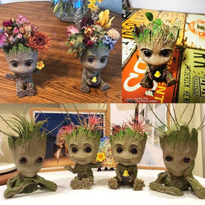 Vaso Decorativo Baby Groot Multifuncional para Suculentas Cactos Porta-Trecos Fofo