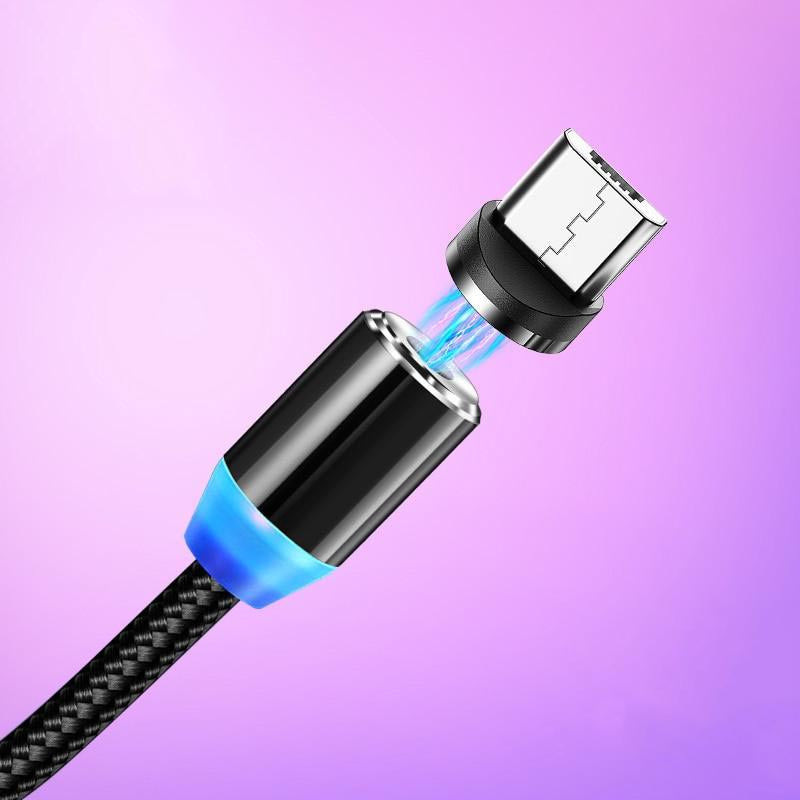 Cabo Magnético Carregamento Rápido 360º LED Universal iPhone Android