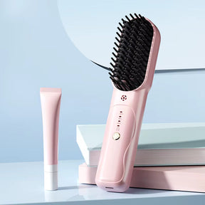 Escova Alisadora BellaGlam Sem Fio 5 em 1: Alisa, Modela, Sela, Anti-Frizz