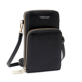 Bolsa Transversal Feminina Elegante com Porta Celular Touchscreen Integrado Segura