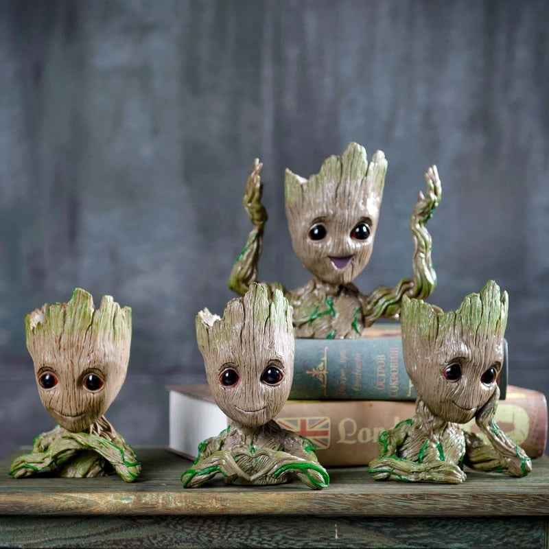 Vaso Decorativo Baby Groot Multifuncional para Suculentas Cactos Porta-Trecos Fofo