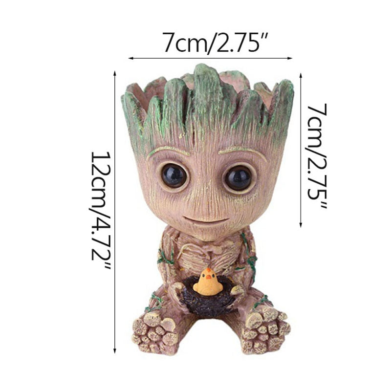 Vaso Decorativo Baby Groot Multifuncional para Suculentas Cactos Porta-Trecos Fofo