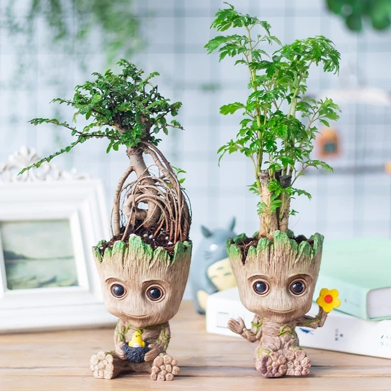Vaso Decorativo Baby Groot Multifuncional para Suculentas Cactos Porta-Trecos Fofo