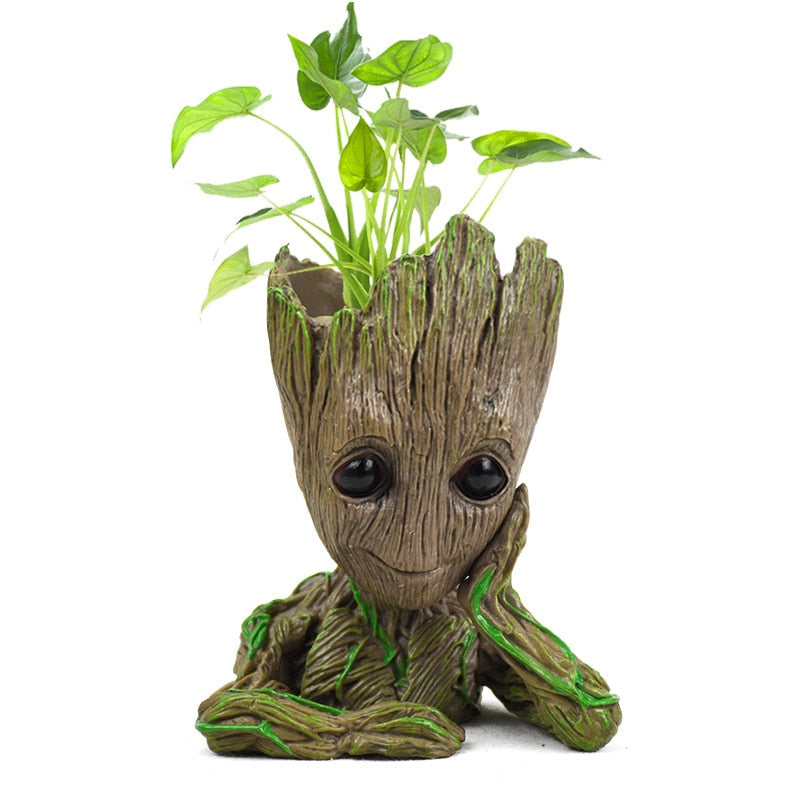 Vaso Decorativo Baby Groot Multifuncional para Suculentas Cactos Porta-Trecos Fofo