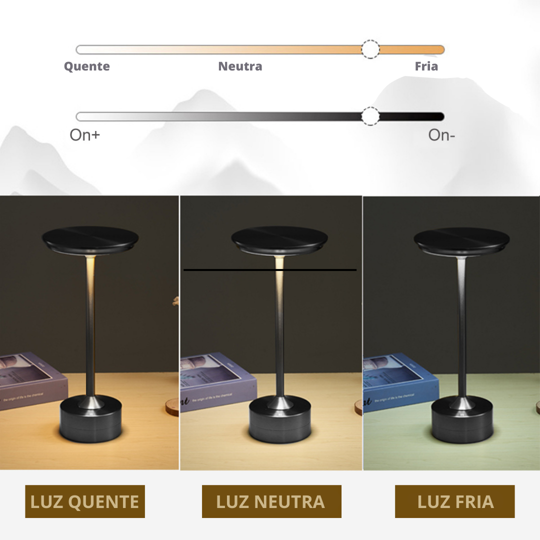 Luminária LED de Mesa Minimalista Moderna Ajustável Design Elegante Durável Economia Energia
