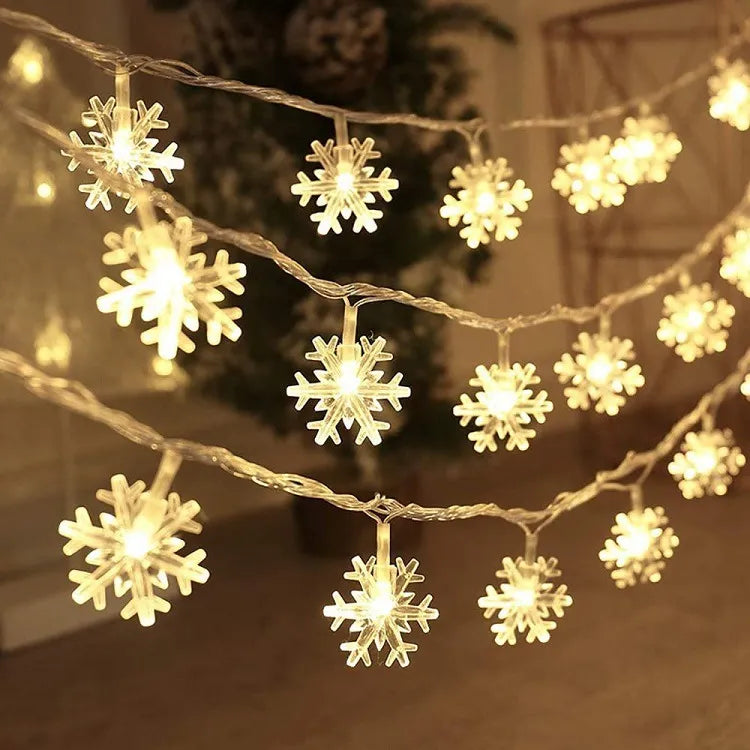 Pisca Pisca Flocos Neve LED Mágico: Decoração Natalina Ambientes