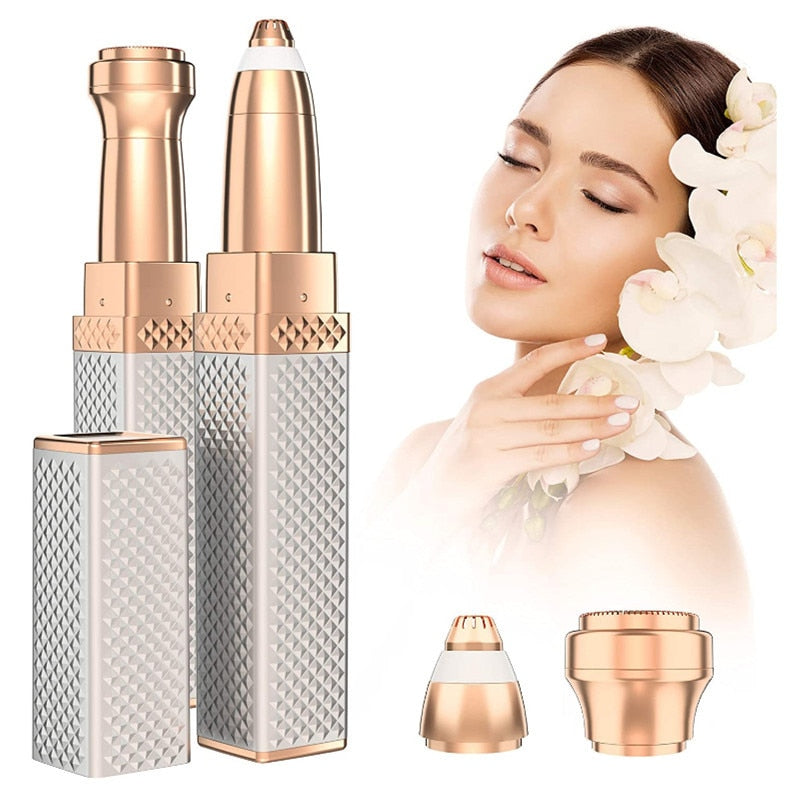 Caneta Depiladora Portátil 2 em 1 Rosto e Corpo: Precisão Indolor para Pele Lisa