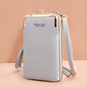 Bolsa Transversal Feminina Pequena Elegante Compacta para Celular Moderna Couro PU
