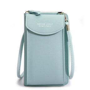 Bolsa Crossbody Eleganta Feminina Compacta Versátil com Carteira Integrada Couro PU