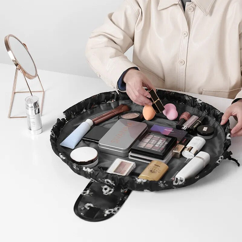 GlamBag Necessaire Organizadora de Maquiagem Portátil com Cordão Durável e Estilosa