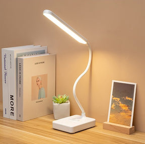 Luminária de Mesa LED Recarregável 360° com Luz Ajustável e Design Moderno