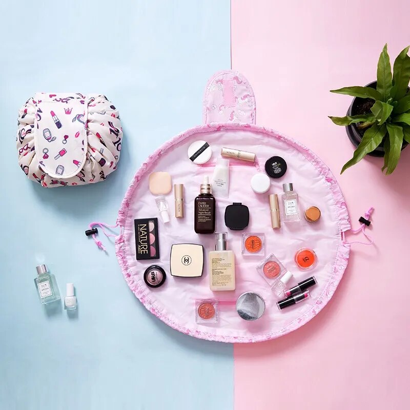 GlamBag Necessaire Organizadora de Maquiagem Portátil com Cordão Durável e Estilosa