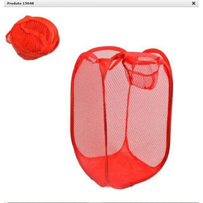 Cesto Organizador Dobrável Multifuncional Tela Malha Roupa Brinquedos Casa Viagem