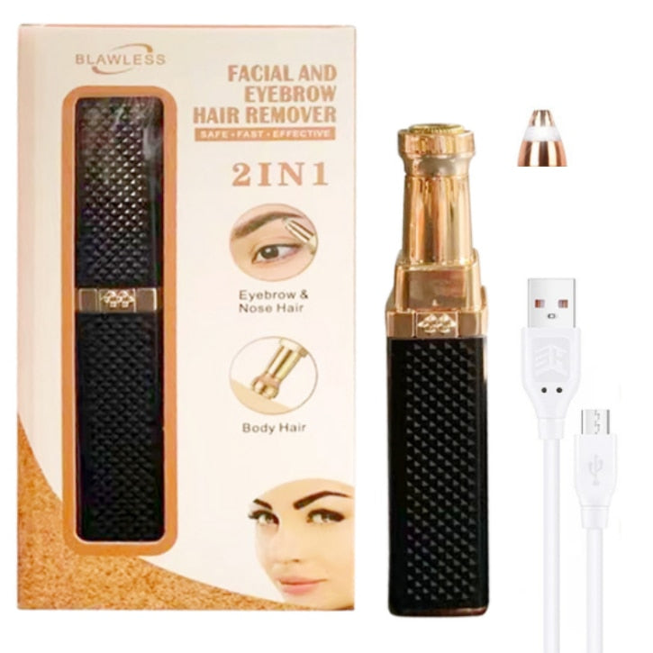 Caneta Depiladora Portátil 2 em 1 Rosto e Corpo: Precisão Indolor para Pele Lisa