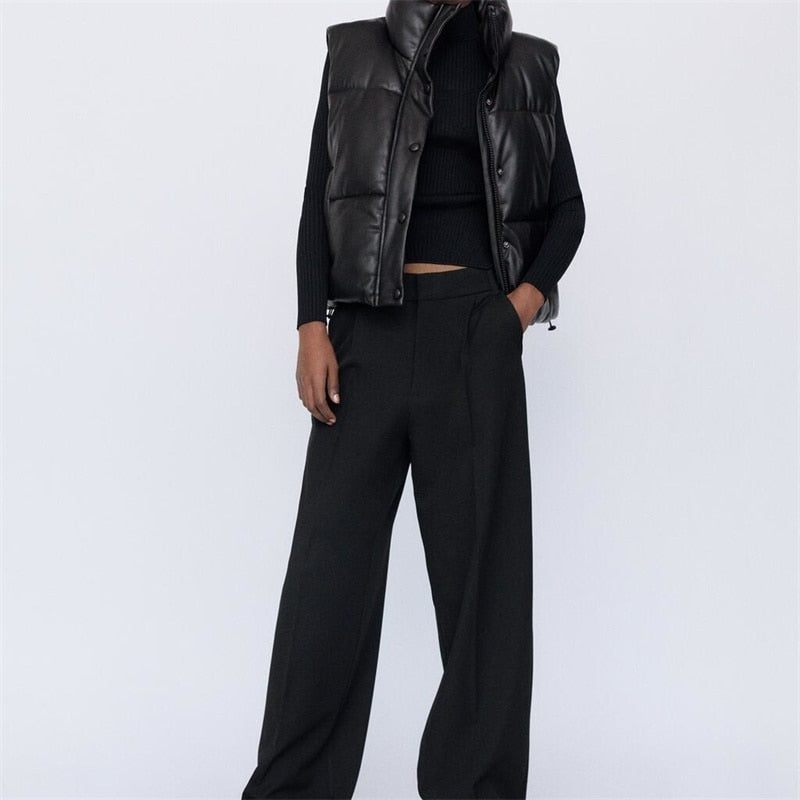 Colete Puffer Feminino Acolchoado Leve Quente Estiloso Versátil Inverno Outono