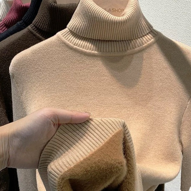 Suéter Feminino Gola Alta Peluciada Forrada: Conforto Supremo e Estilo Inverno Aconchegante
