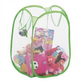 Cesto Organizador Dobrável Multifuncional Tela Malha Roupa Brinquedos Casa Viagem