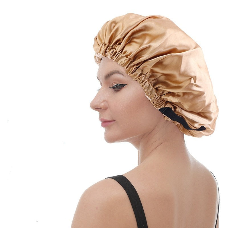 Touca de Cetim Ajustável Anti Frizz: Cabelos Macios, Sem Danos e Brilhantes Sempre