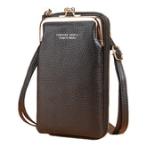 Bolsa Transversal Feminina Pequena Elegante Compacta para Celular Moderna Couro PU