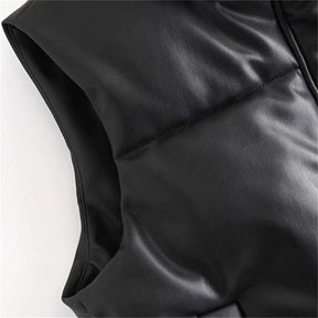 Colete Puffer Feminino Acolchoado Leve Quente Estiloso Versátil Inverno Outono