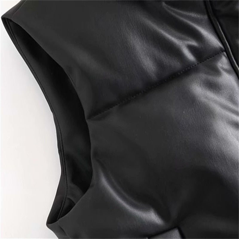 Colete Puffer Feminino Acolchoado Leve Quente Estiloso Versátil Inverno Outono