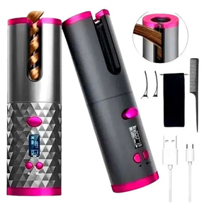 Modelador de Cachos TwistGlam Sem Fio Portátil Automático Recarregável - Cachos Perfeitos Duradouros