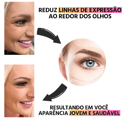 Adesivos de Silicone Reutilizáveis Anti-Rugas: Rosto, Olhos, Pescoço - Pele Jovem e Firme
