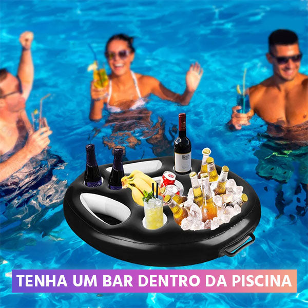 Boia Bandeja AquaGram Flutuante: Bar de Piscina, Porta Copos e Petiscos