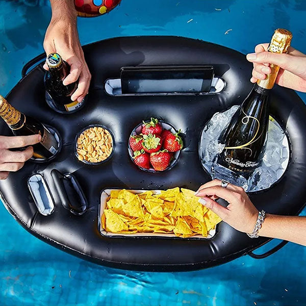 Boia Bandeja AquaGram Flutuante: Bar de Piscina, Porta Copos e Petiscos