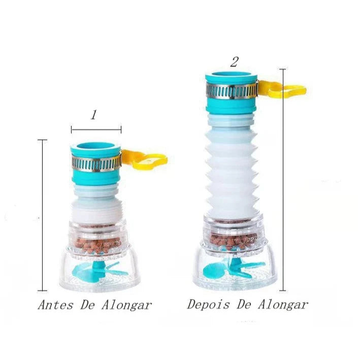 Bico Adaptador Torneira 360º Filtro HydraFlow Econômico Cozinha Banheiro Purificador Água