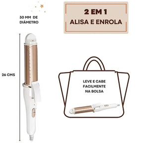 Modelador e Alisador StyloFusion 2 em 1 Portátil Sem Fio Cabelos Perfeitos