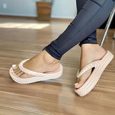 Chinelo Feminino Jasmine Trançado Macio Confortável Leve Estiloso Caminhada Relaxante