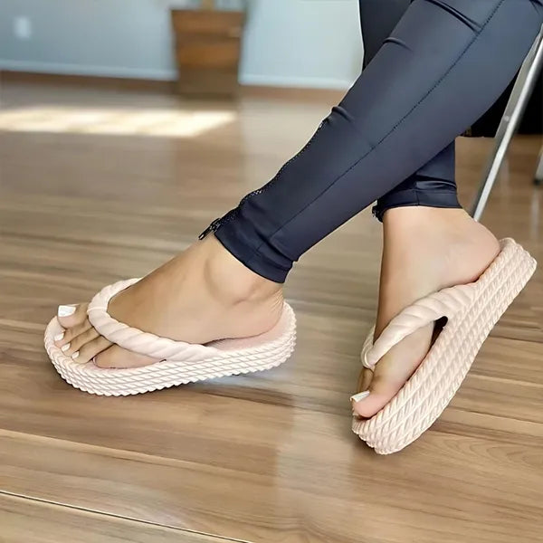 Chinelo Feminino Jasmine Trançado Macio Confortável Leve Estiloso Caminhada Relaxante