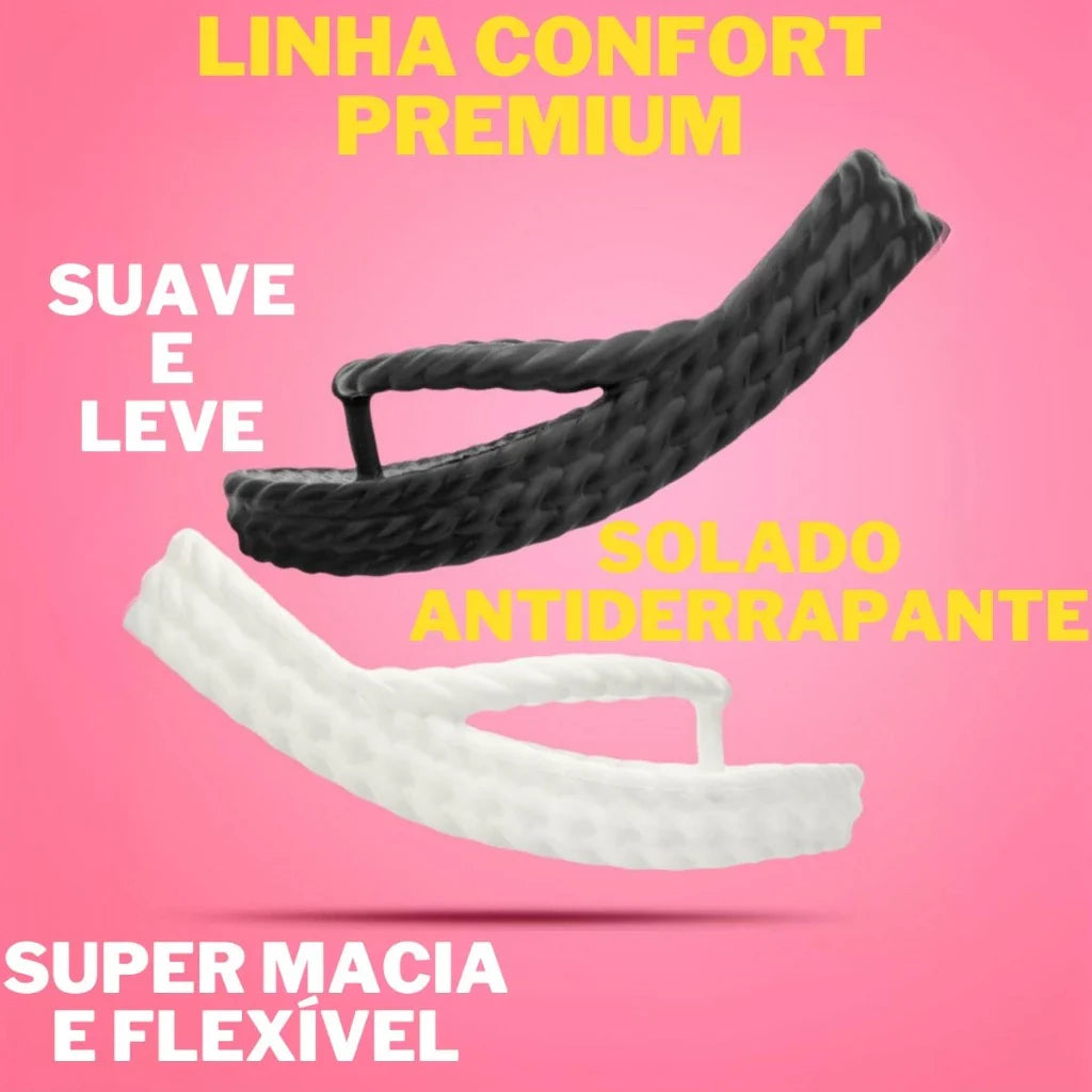 Chinelo Feminino Jasmine Trançado Macio Confortável Leve Estiloso Caminhada Relaxante