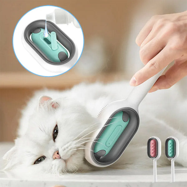 Escova Mágica 4 em 1 para Gatos: Remove Pelos, Massageia, Limpa e Cuida