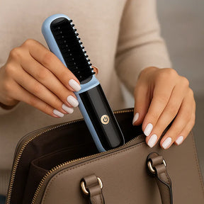 Escova Alisadora 5 em 1 Sem Fio PermaGlam: Cabelos Perfeitos, Lisos e Brilhantes