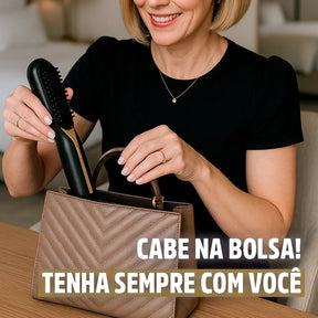 Escova Alisadora 5 em 1 PureGlam Sem Fio: Alise, Modele e Elimine Frizz Rapidamente