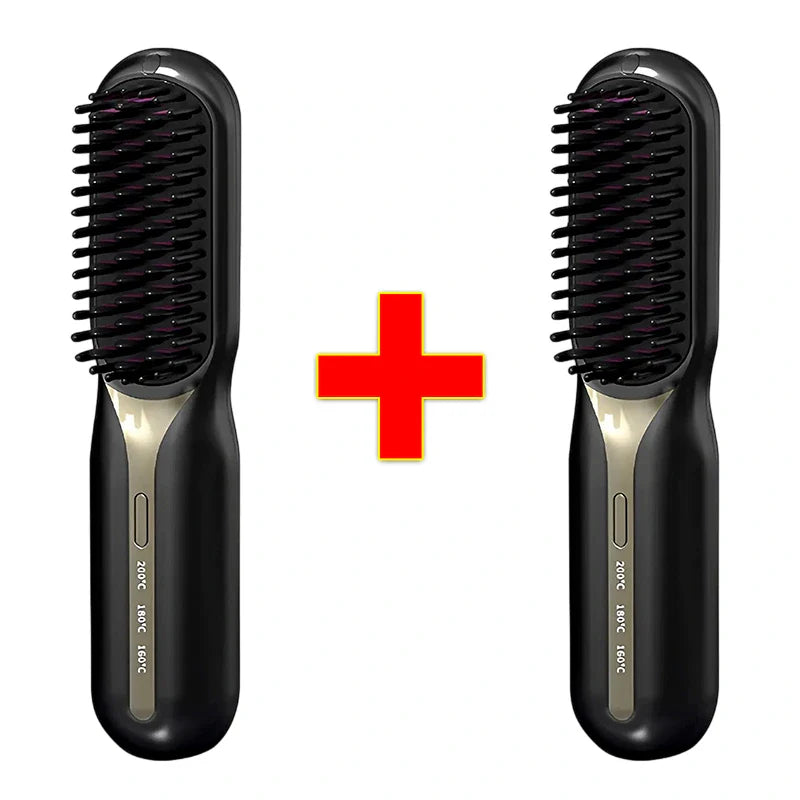 Escova Alisadora 5 em 1 PureGlam Sem Fio: Alise, Modele e Elimine Frizz Rapidamente