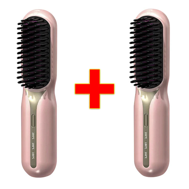 Escova Alisadora 5 em 1 PureGlam Sem Fio: Alise, Modele e Elimine Frizz Rapidamente