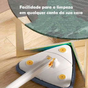 TriMop Esfregão Rodo Giratório 360° Triangular: Limpeza Profunda, Rápida e Eficiente