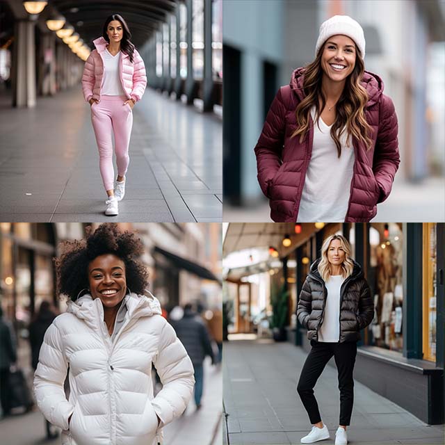 Jaqueta Puffer Feminina Premium com Capuz: Leve, Quente e Impermeável de Ganso